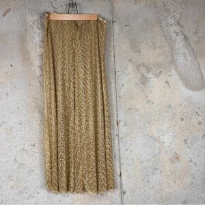 Elif for Jordan Taylor gold sheer nylon knit elastic waist cover up pants xl